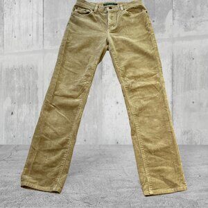 Lauren Jeans Co. Ralph Lauren Womens Corduroy Pants Size 2 Tan Cotton Blend